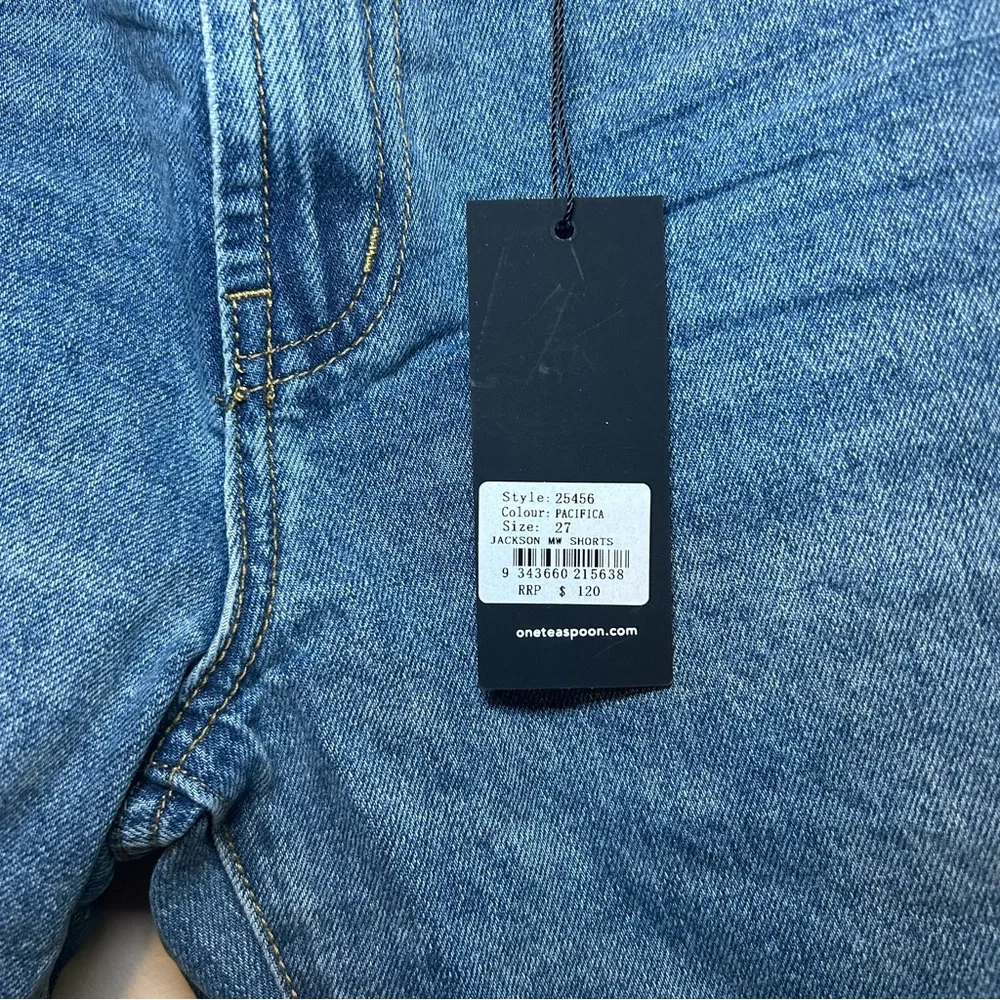One Teaspoon Jacksons Mid Waist Wide Leg Denim Shorts size 27